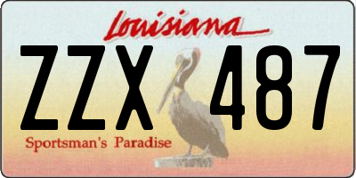 LA license plate ZZX487
