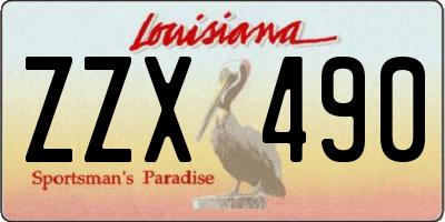 LA license plate ZZX490