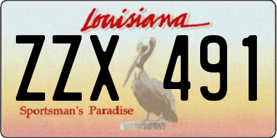 LA license plate ZZX491