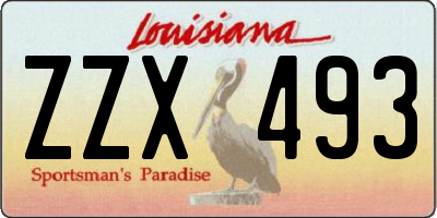 LA license plate ZZX493