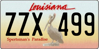 LA license plate ZZX499