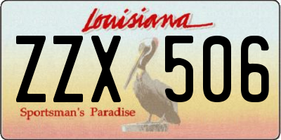 LA license plate ZZX506