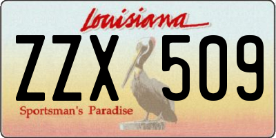LA license plate ZZX509