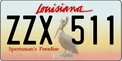 LA license plate ZZX511