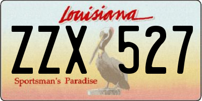 LA license plate ZZX527
