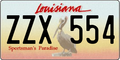 LA license plate ZZX554