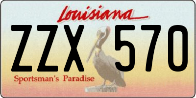 LA license plate ZZX570