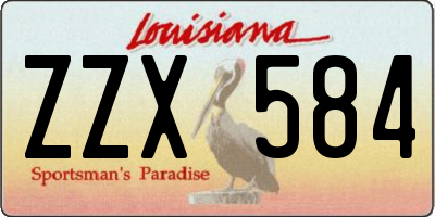 LA license plate ZZX584