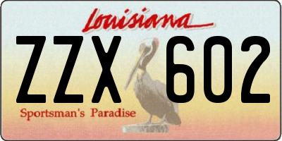 LA license plate ZZX602