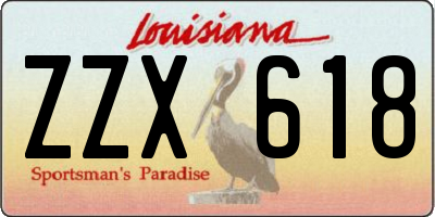LA license plate ZZX618