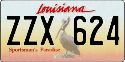 LA license plate ZZX624