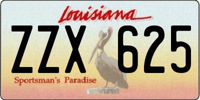 LA license plate ZZX625