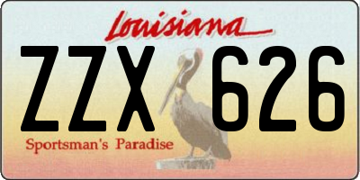 LA license plate ZZX626