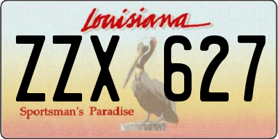 LA license plate ZZX627