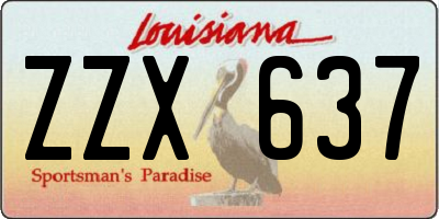 LA license plate ZZX637