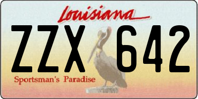 LA license plate ZZX642