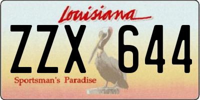 LA license plate ZZX644