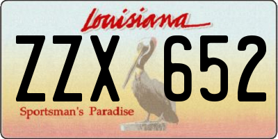 LA license plate ZZX652