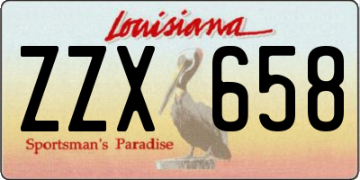 LA license plate ZZX658