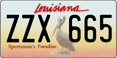 LA license plate ZZX665