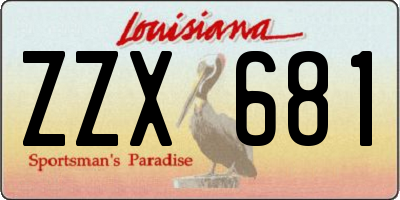 LA license plate ZZX681