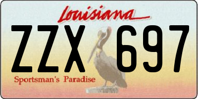 LA license plate ZZX697