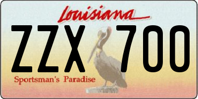 LA license plate ZZX700