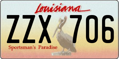 LA license plate ZZX706