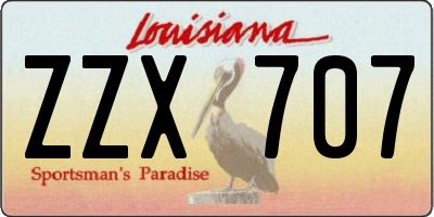 LA license plate ZZX707