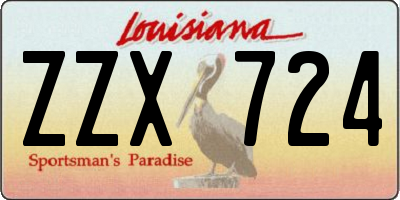 LA license plate ZZX724