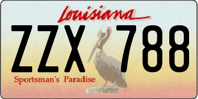 LA license plate ZZX788