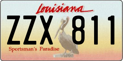 LA license plate ZZX811