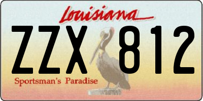 LA license plate ZZX812