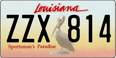 LA license plate ZZX814
