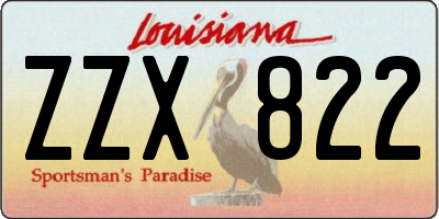 LA license plate ZZX822