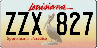 LA license plate ZZX827