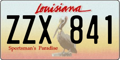 LA license plate ZZX841