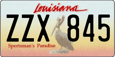 LA license plate ZZX845