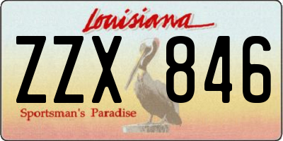 LA license plate ZZX846