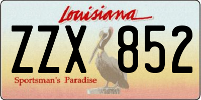 LA license plate ZZX852