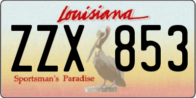 LA license plate ZZX853