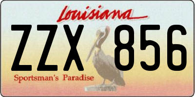 LA license plate ZZX856