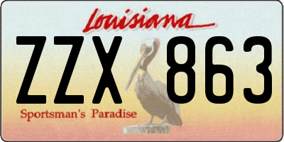 LA license plate ZZX863