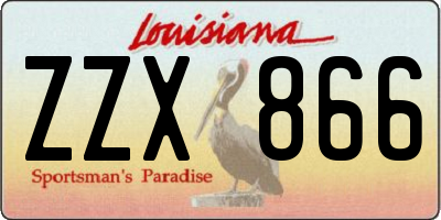 LA license plate ZZX866