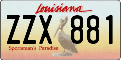 LA license plate ZZX881