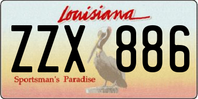 LA license plate ZZX886