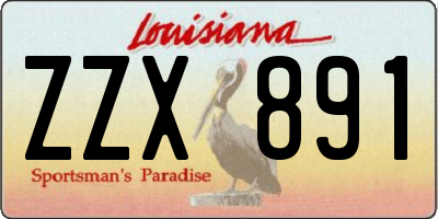 LA license plate ZZX891