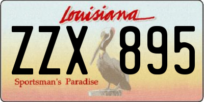 LA license plate ZZX895