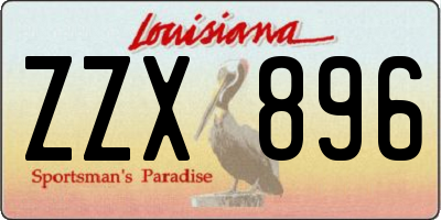 LA license plate ZZX896
