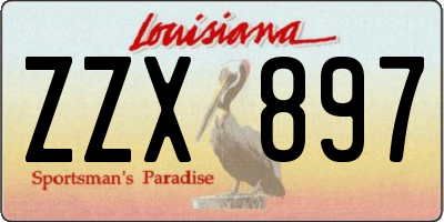 LA license plate ZZX897